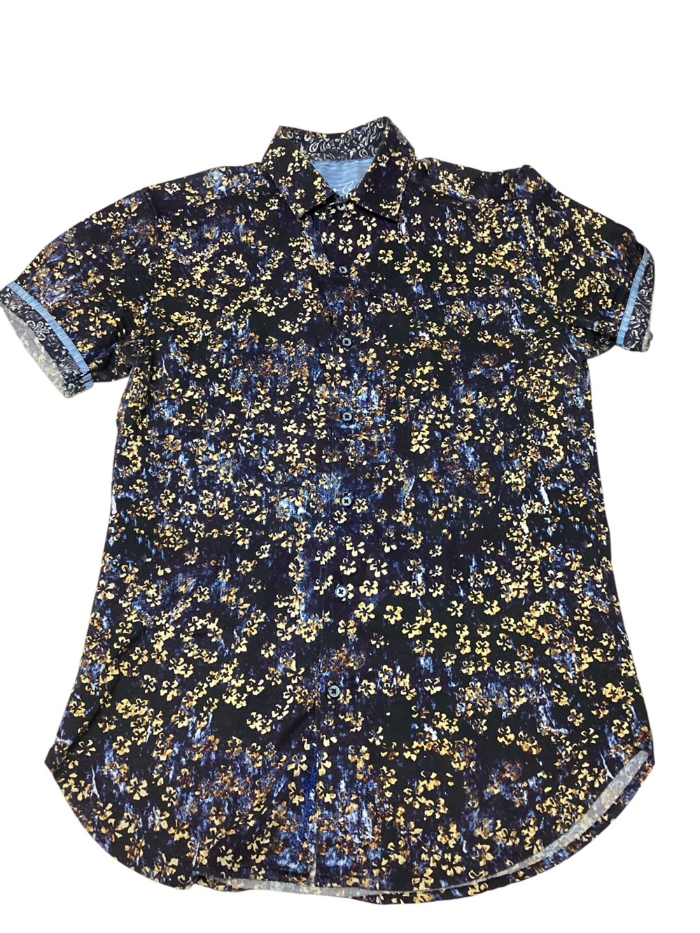 Robert Graham Men's Floral Short-Sleeve Button-Up Shirt size XS